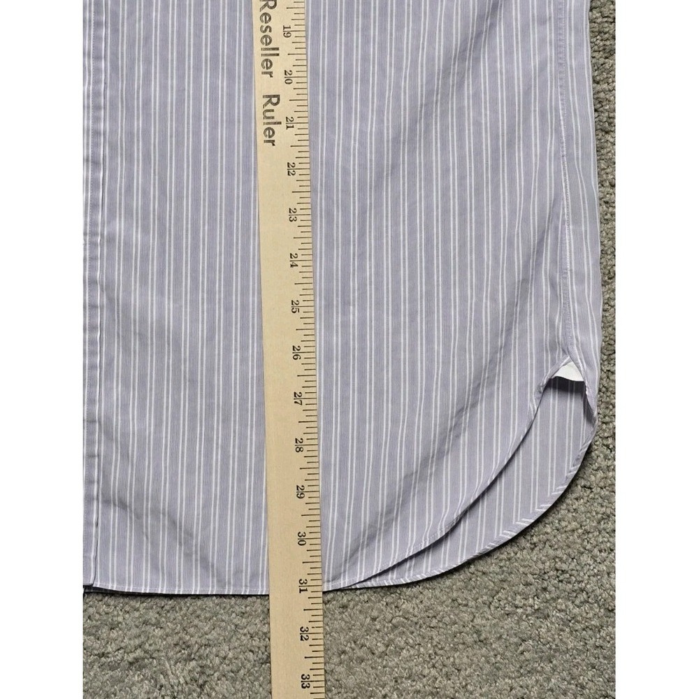 Ermenegildo Zegna Shirt Mens L 41 16 Purple Stripe Long Sleeve Button Up Cotton - Picture 12 of 14